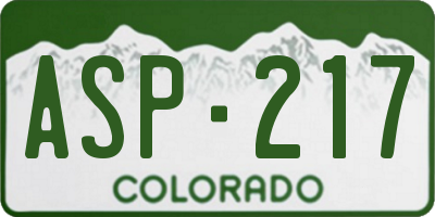 CO license plate ASP217