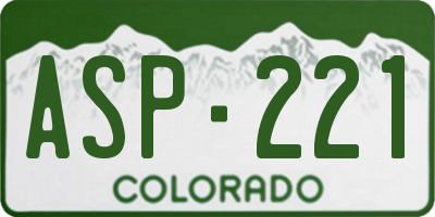 CO license plate ASP221