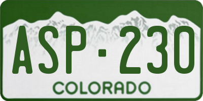 CO license plate ASP230
