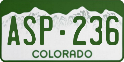 CO license plate ASP236