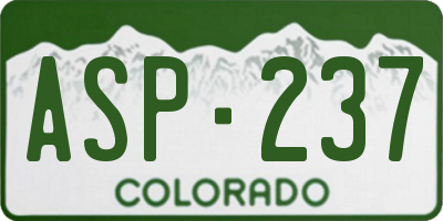 CO license plate ASP237