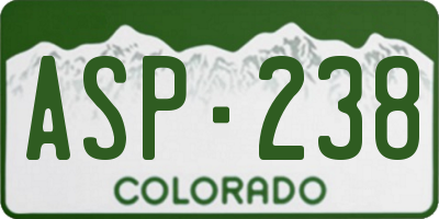 CO license plate ASP238