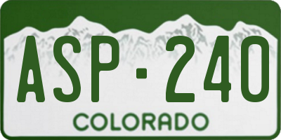 CO license plate ASP240