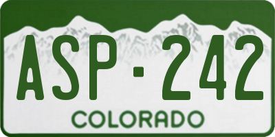 CO license plate ASP242