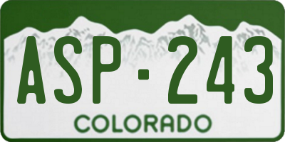 CO license plate ASP243