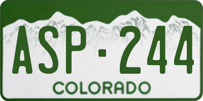 CO license plate ASP244