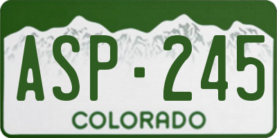 CO license plate ASP245