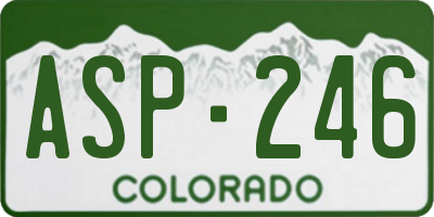 CO license plate ASP246