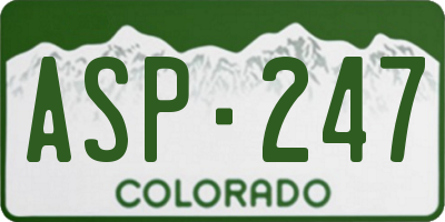 CO license plate ASP247