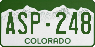 CO license plate ASP248