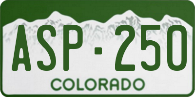 CO license plate ASP250