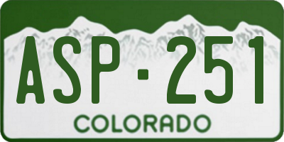 CO license plate ASP251