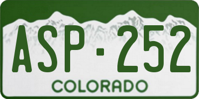 CO license plate ASP252