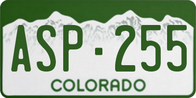 CO license plate ASP255