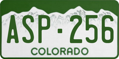 CO license plate ASP256