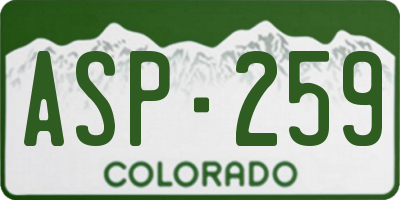 CO license plate ASP259