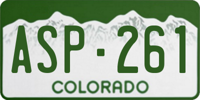 CO license plate ASP261