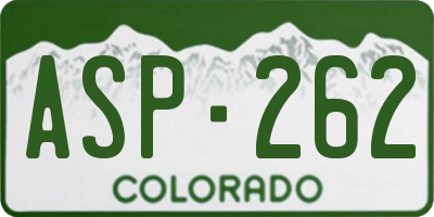 CO license plate ASP262