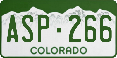 CO license plate ASP266