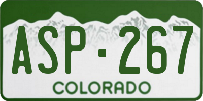 CO license plate ASP267
