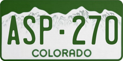 CO license plate ASP270