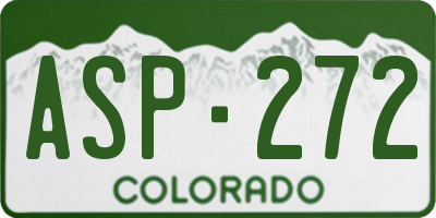 CO license plate ASP272