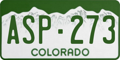 CO license plate ASP273