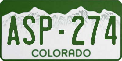CO license plate ASP274