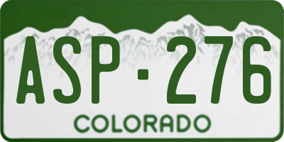 CO license plate ASP276