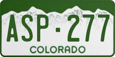 CO license plate ASP277