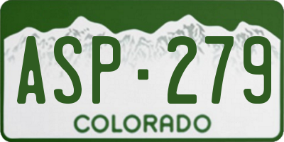 CO license plate ASP279
