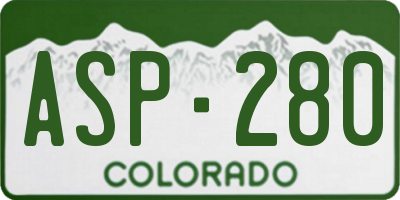 CO license plate ASP280