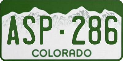 CO license plate ASP286