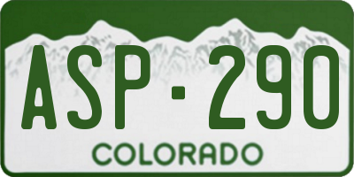 CO license plate ASP290