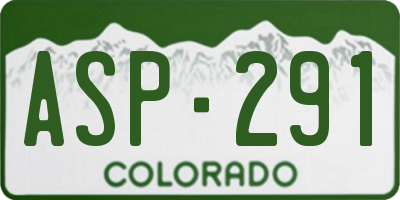 CO license plate ASP291
