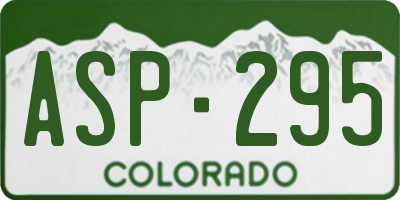 CO license plate ASP295