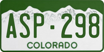 CO license plate ASP298
