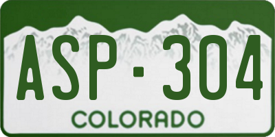CO license plate ASP304