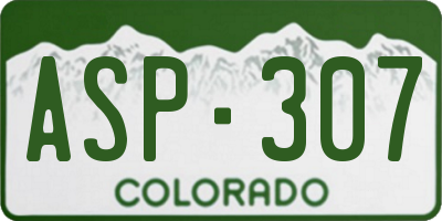 CO license plate ASP307