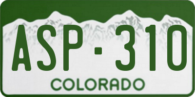 CO license plate ASP310