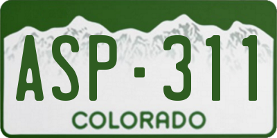 CO license plate ASP311