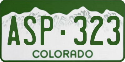 CO license plate ASP323