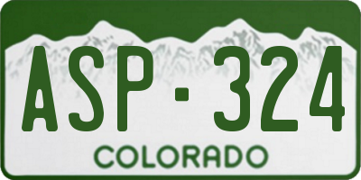 CO license plate ASP324