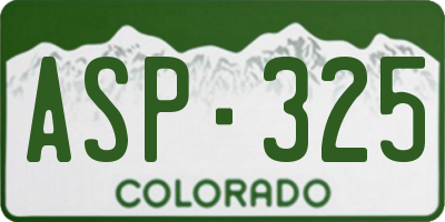 CO license plate ASP325