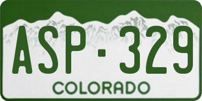 CO license plate ASP329