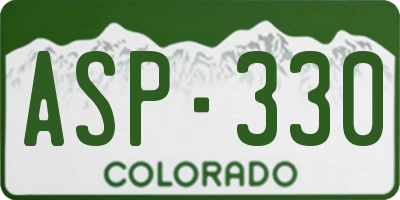 CO license plate ASP330