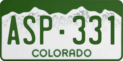 CO license plate ASP331