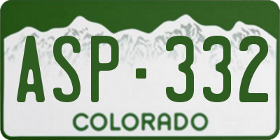 CO license plate ASP332