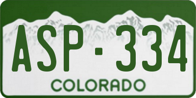 CO license plate ASP334