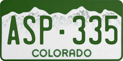 CO license plate ASP335